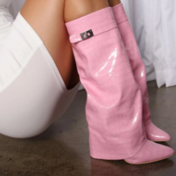 SOMETHING DIFFERENT Knee High Boots - Pink ( BRAND NEW !!! ) - Picture 1 of 6